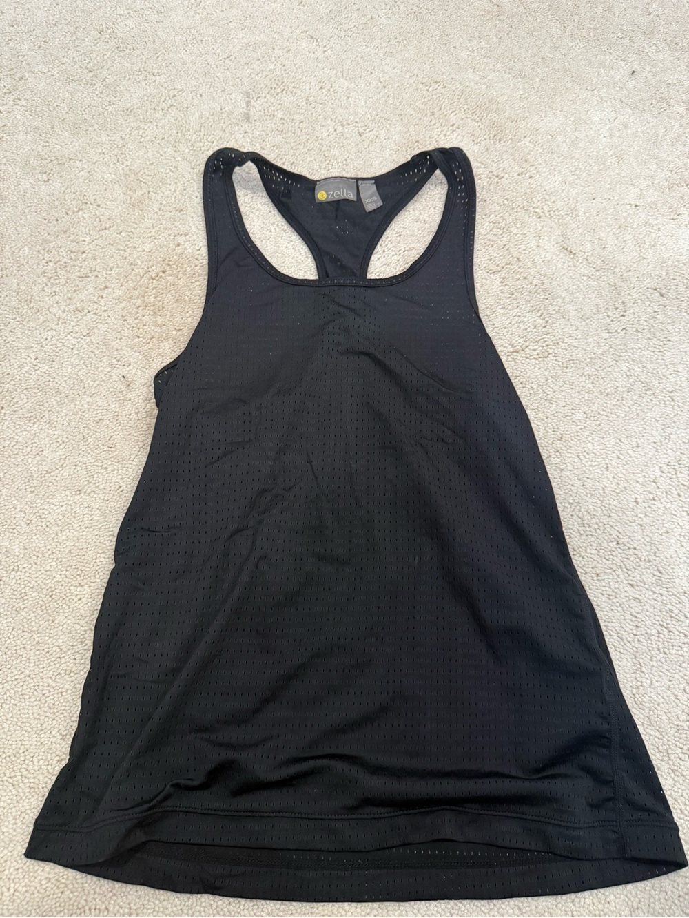 Zella Black Perforated Racerback Tank